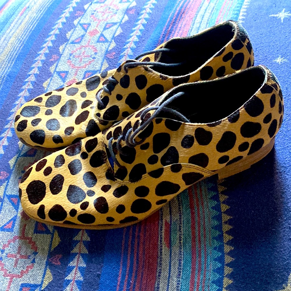 Undercover SS 13 Leopard Motif Calf Hair Derbies